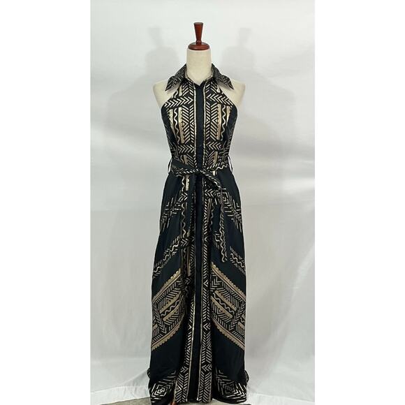 Lace the Label Dresses & Skirts - LACE THE LABEL Sz XS Black Gold Maxi Sleeveless Dress NWT